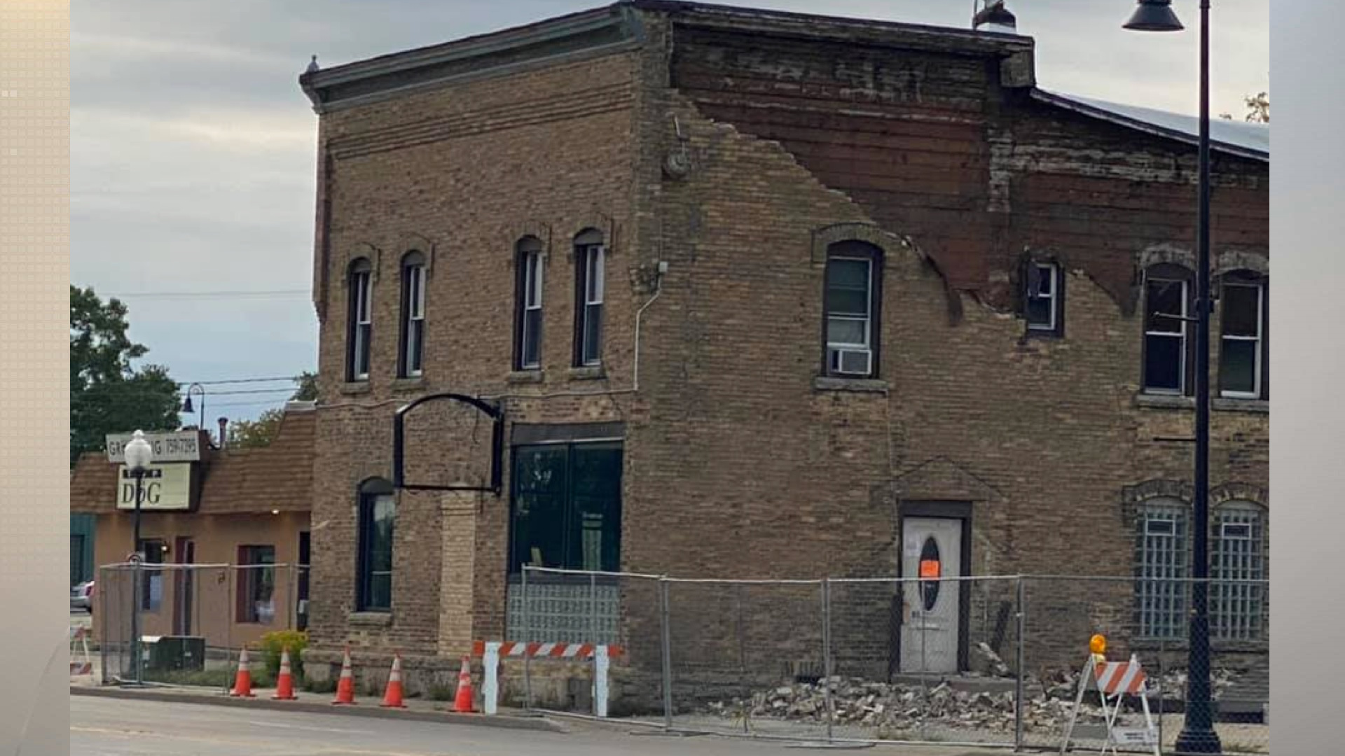 A crumbling building on the 300 block of Lawe Street is expected to be razed Sept. 28.